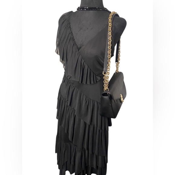 Torrid Midi Mesh Ruffle Surplice Dress - Picture 3 of 13